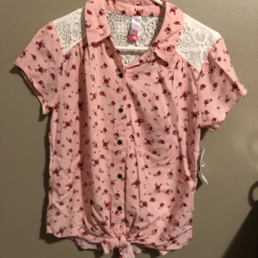 Pink floral shirt size s